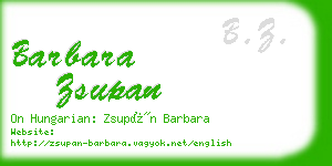 barbara zsupan business card